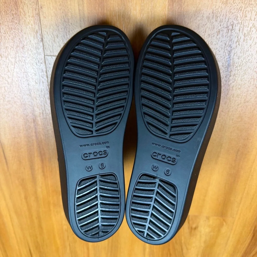 Crocs Brooklyn Low Wedge Sandals Black Platform LiteRide 206453 Womens 6